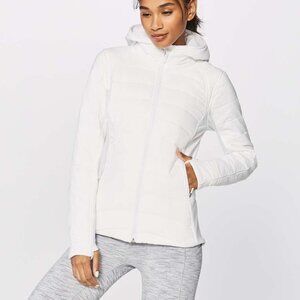 Lululemon Extra Mile Jacket- White Insulated Waterproof Winter Running Jacket-8